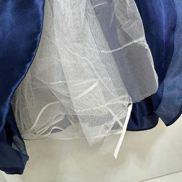 Sherri Hill Pink, Navy Empire Waist Strapless Mermaid Full Length Formal Gown 0 - Picture 13 of 16